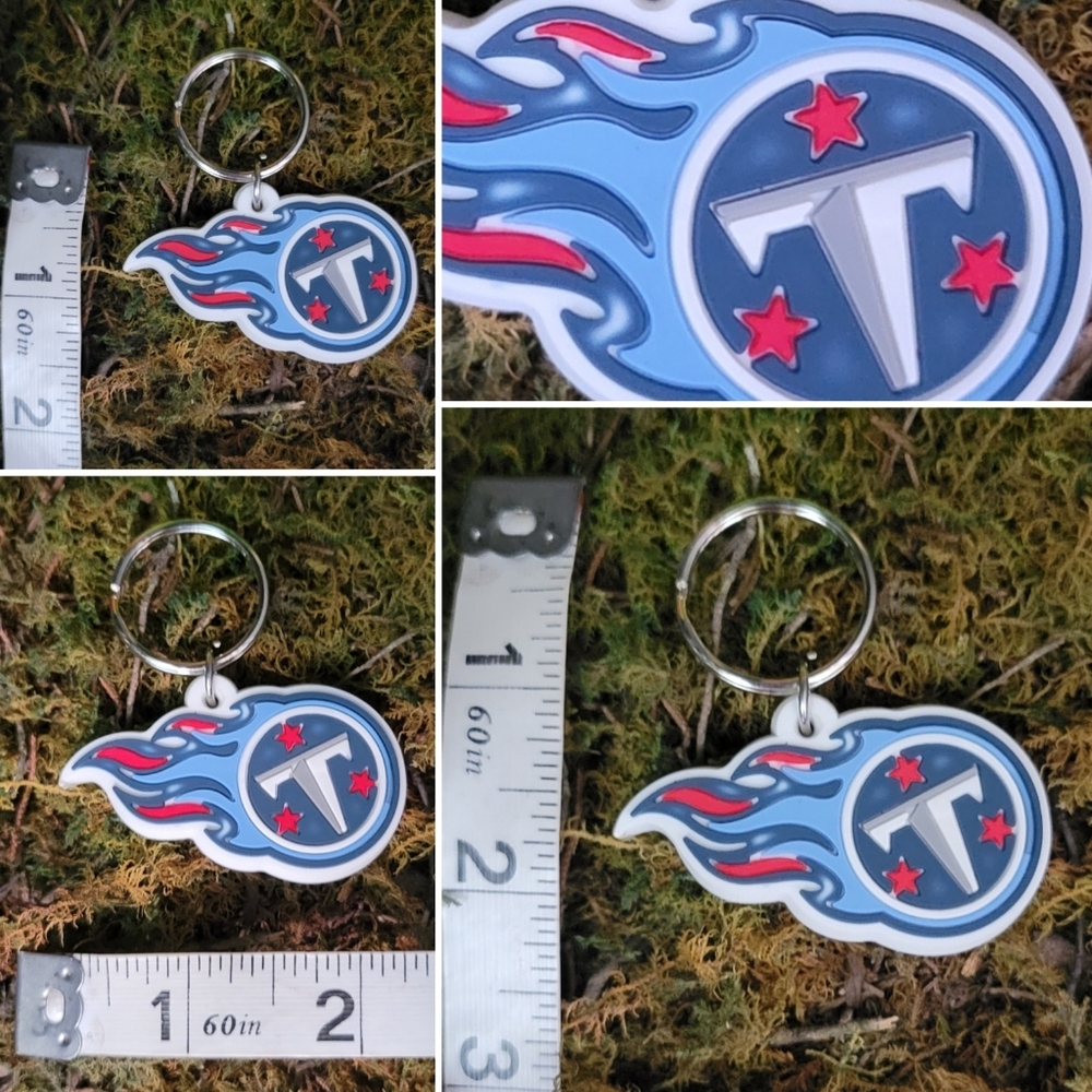 Tennessee Titans 2.5" Keychain, NFL Rubber Titans Logo - Picture 5 of 5